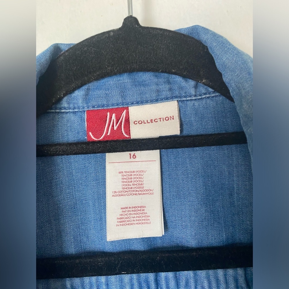 Button Up Denim Look Soft Jacket - Picture 5 of 5